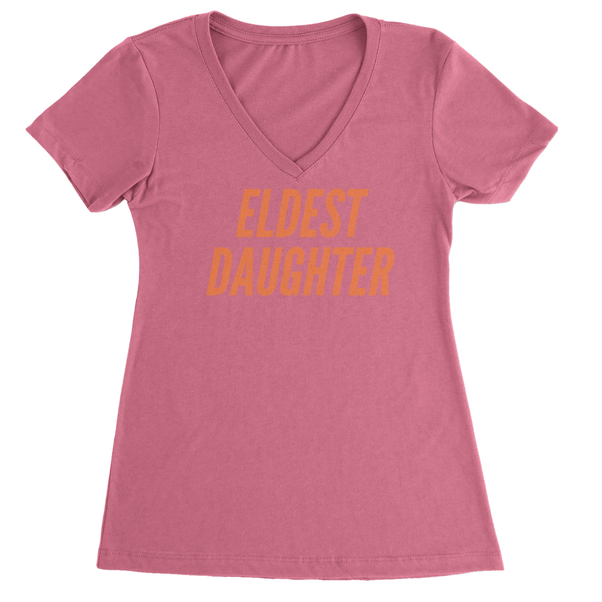 Eldest Daughter Ladies V-Neck T-shirt Hot Pink