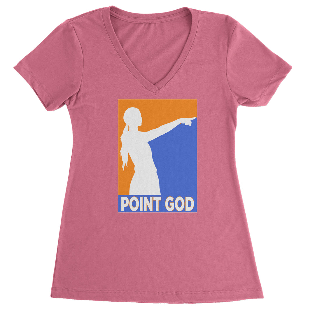 Point God Cunningham Basketball Pointing Meme  Ladies V-Neck T-shirt Hot Pink