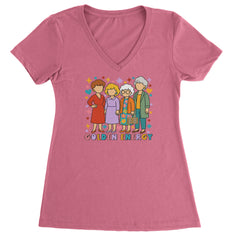 Golden Forever Golden Girls Ladies V-Neck T-shirt Hot Pink