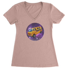 Bad Hombres Space West Chester Band Ladies V-Neck T-shirt Light Pink