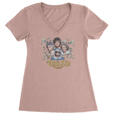 Golden Chain Thug Life Girls Ladies V-Neck T-shirt Light Pink