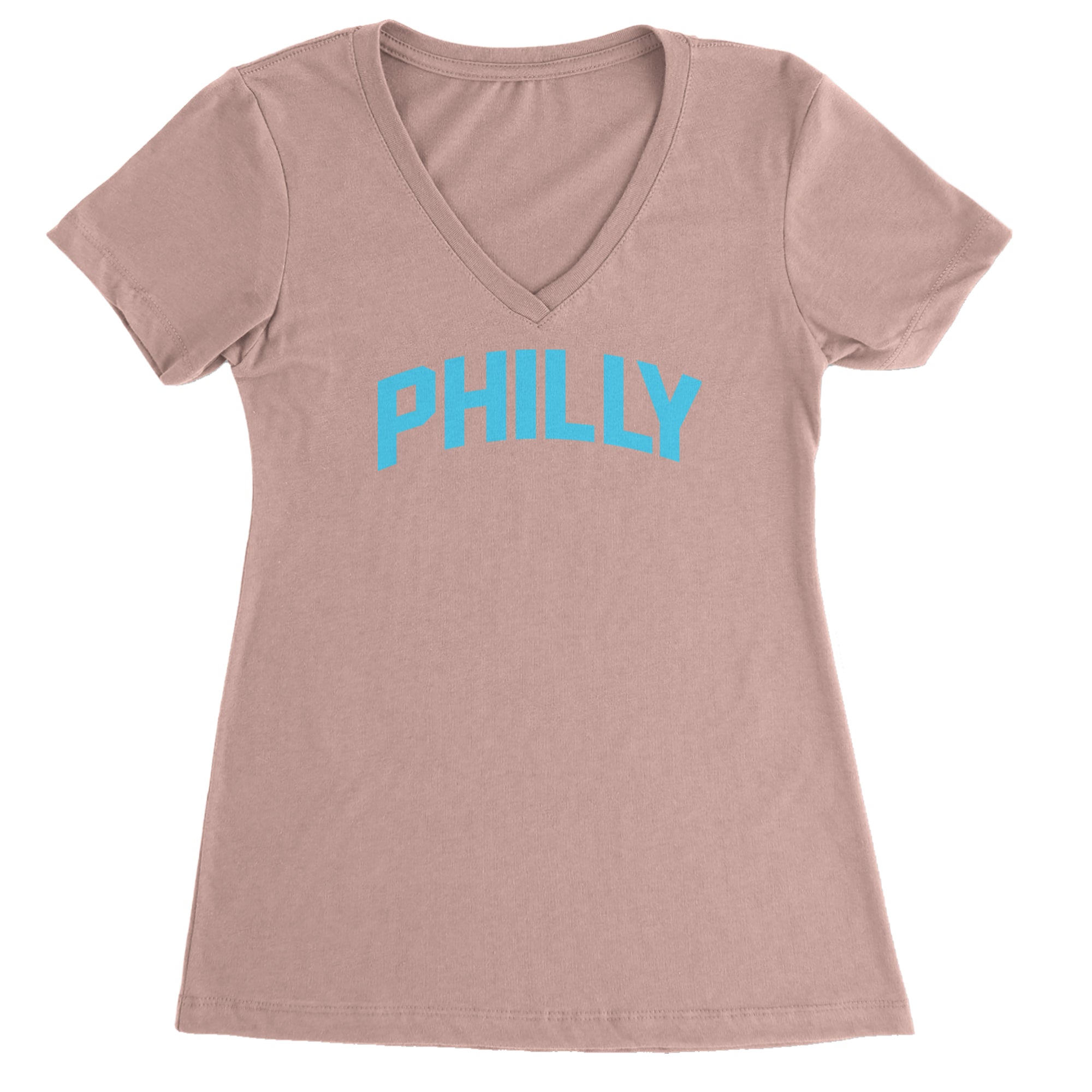 Philly Philadelphia Pride Ladies V-Neck T-shirt Light Pink