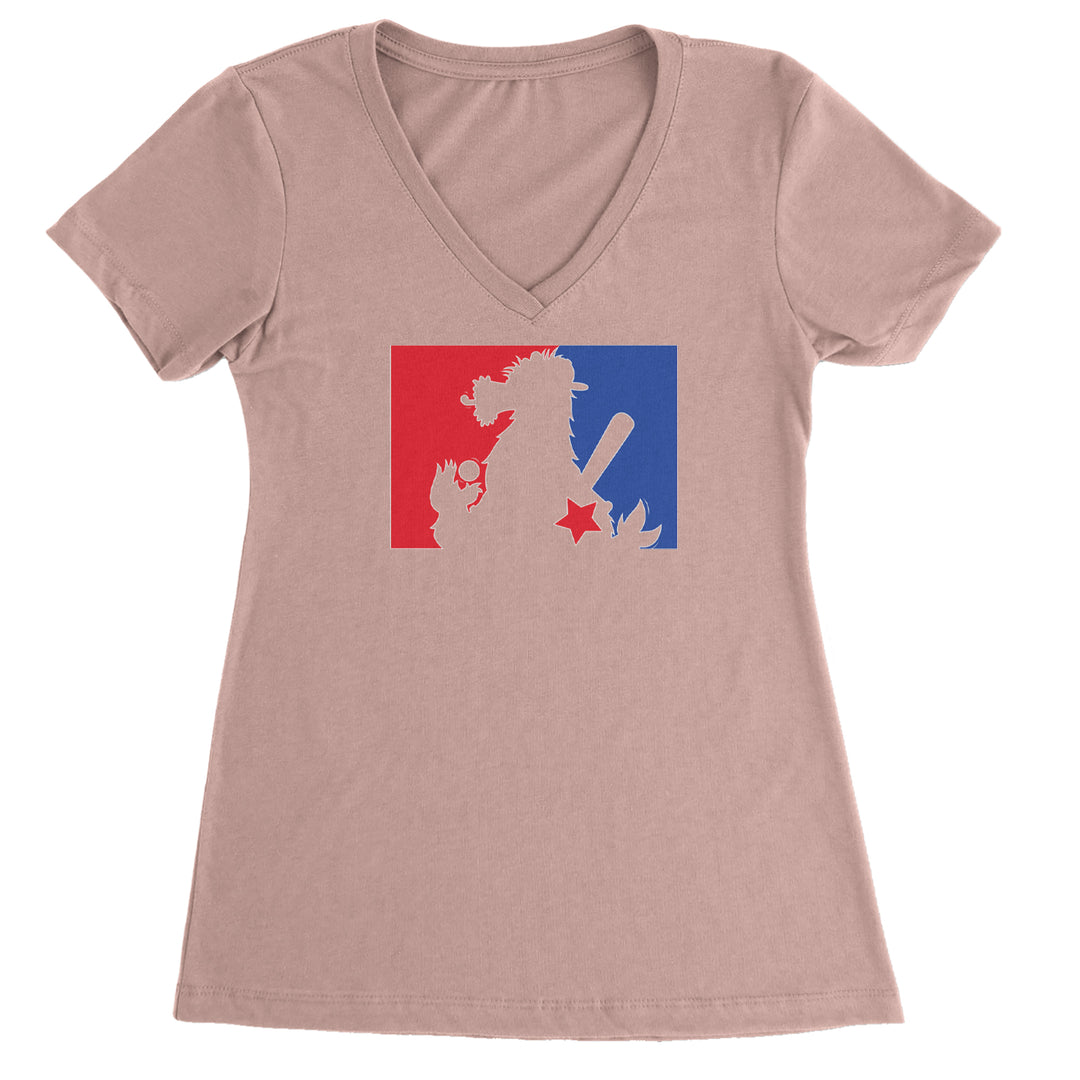 Philly Baseball Phan graphic on Women's Lightweight V-Neck T-Shirt in Light Pink