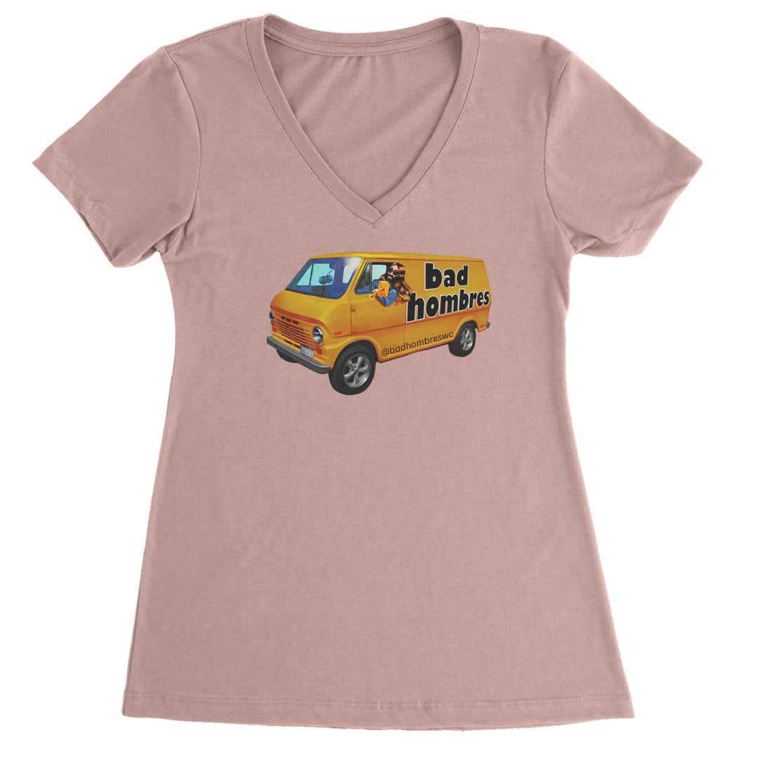 Bad Hombres Van West Chester Band Ladies V-Neck T-shirt Light Pink