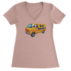 Bad Hombres Van West Chester Band Ladies V-Neck T-shirt Light Pink
