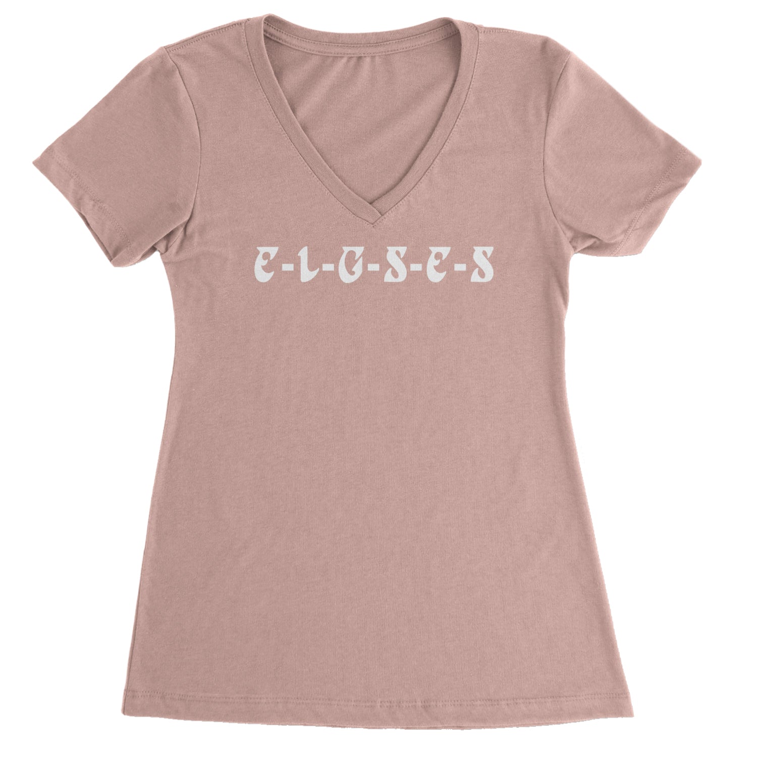 E-L-G-S-E-S Eagles Chant Ladies V-Neck T-shirt Light Pink