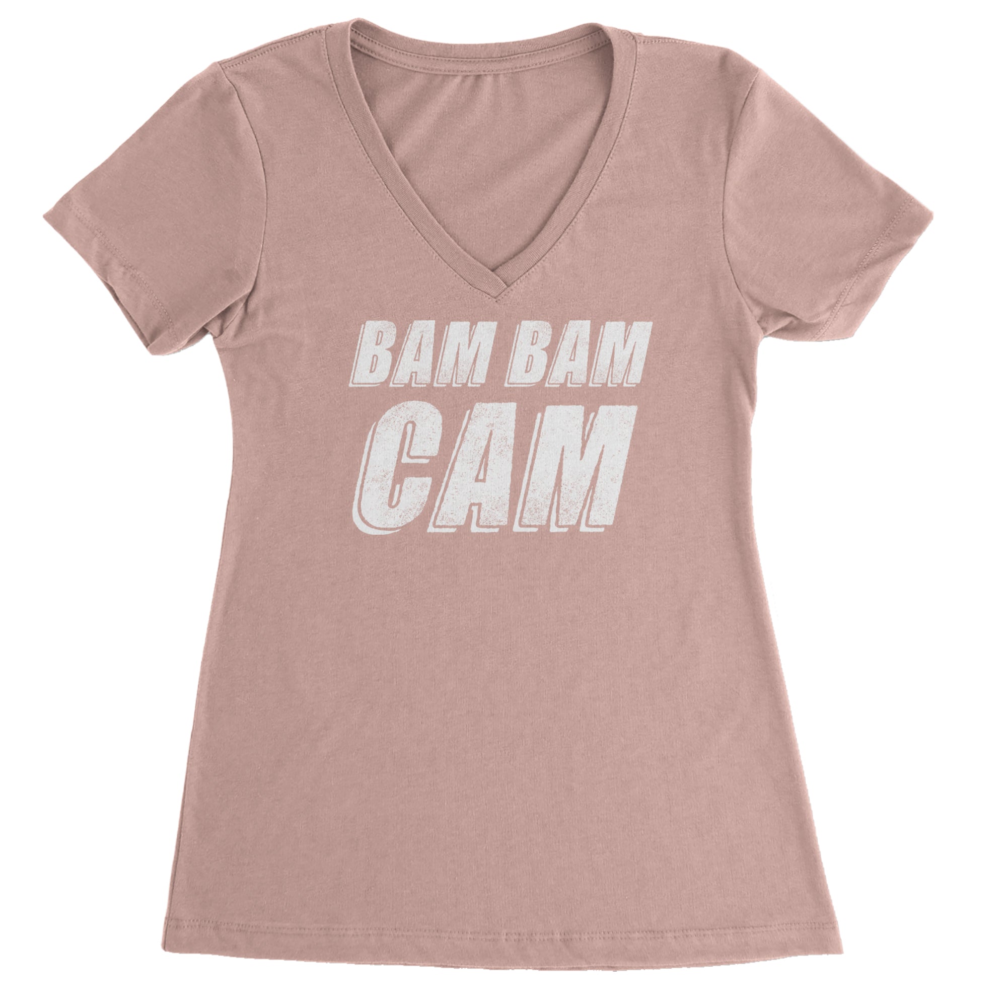 Bam Bam Cam Ladies V-Neck T-shirt Light Pink