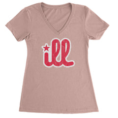 ILL Vintage It's A Philly Thing Ladies V-Neck T-shirt Light Pink