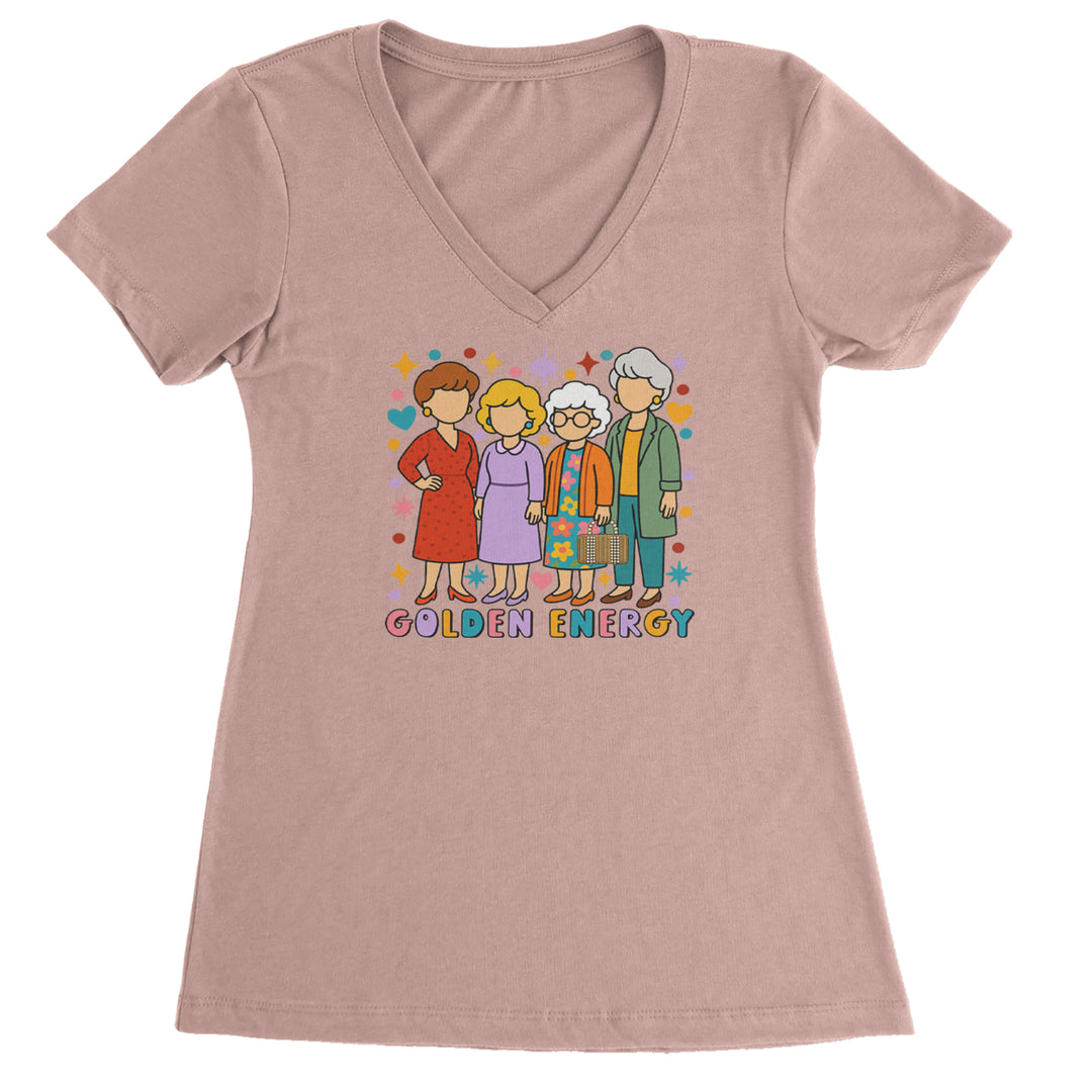 Golden Forever Golden Girls Ladies V-Neck T-shirt Light Pink