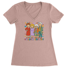 Golden Forever Golden Girls Ladies V-Neck T-shirt Light Pink