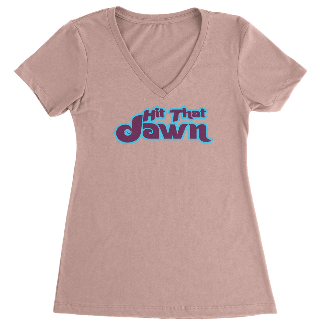 Hit That Jawn Philly Baseball graphic on Women's Lightweight V-Neck T-Shirt in Light Pink