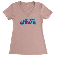 Hit That Jawn Philly Baseball graphic on Women's Lightweight V-Neck T-Shirt in Light Pink