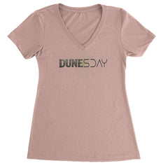 DunesDay Desert Apocolypse Ladies V-Neck T-shirt Light Pink