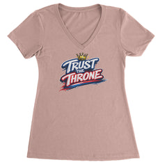 Trust The Throne Crown Philly Hoops Ladies V-Neck T-shirt Light Pink