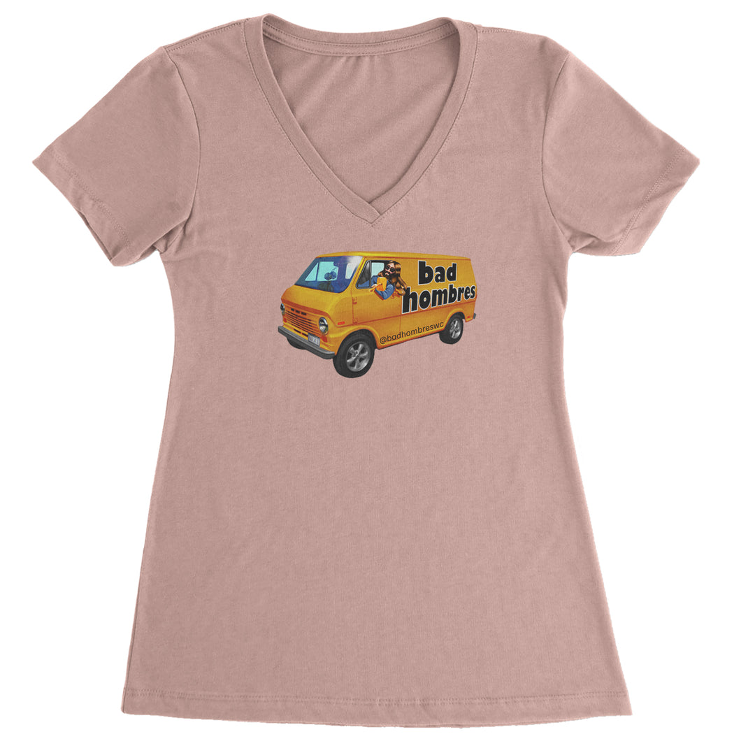 Bad Hombres Van West Chester Band Ladies V-Neck T-shirt Light Pink