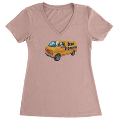 Bad Hombres Van West Chester Band Ladies V-Neck T-shirt Light Pink