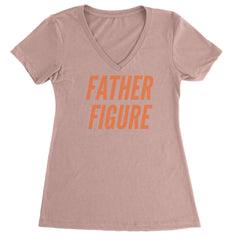 Father Figure Ladies V-Neck T-shirt Light Pink