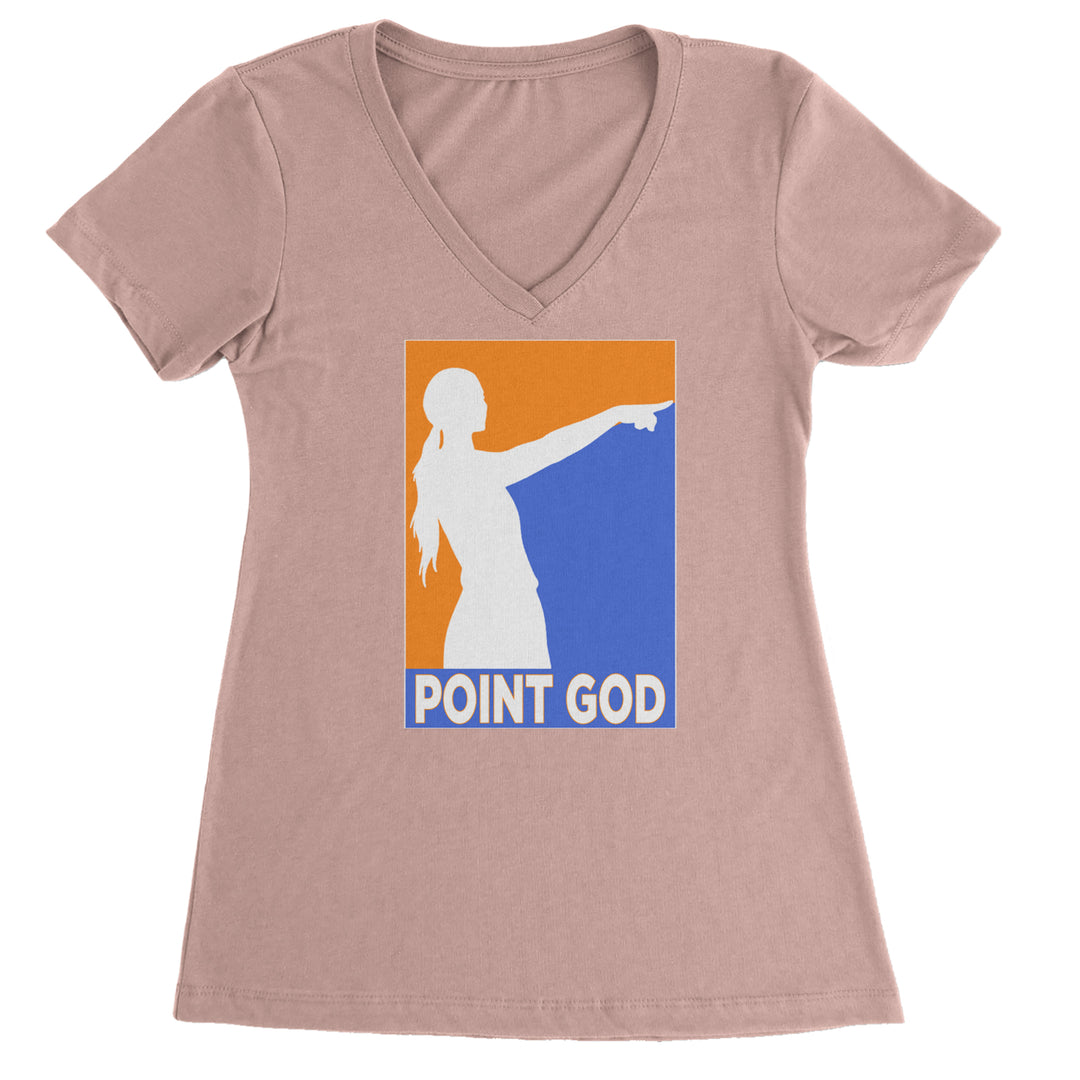 Point God Cunningham Basketball Pointing Meme  Ladies V-Neck T-shirt Light Pink
