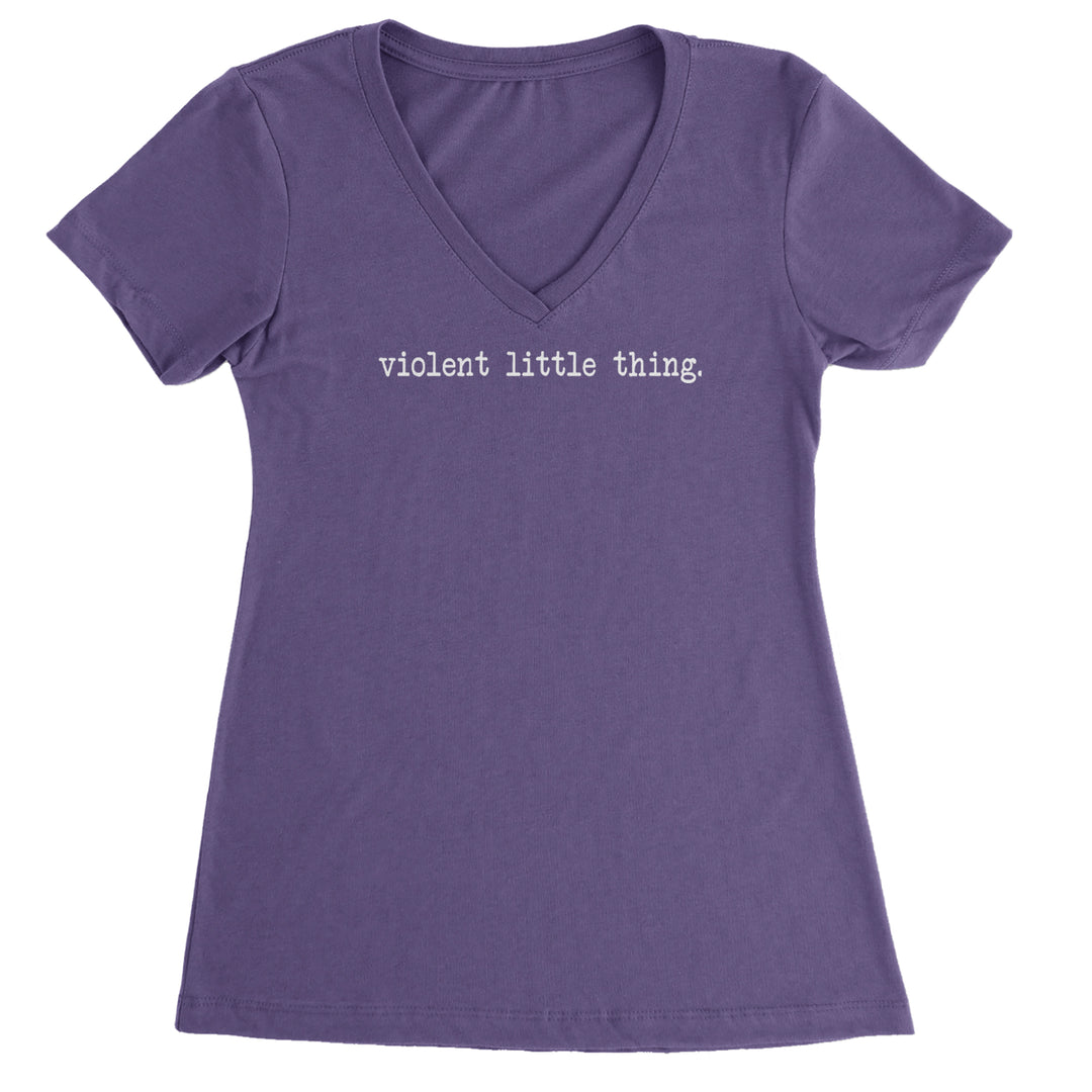 Typeface Violent Little Thing Ladies V-Neck T-shirt Purple