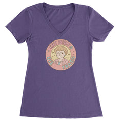 Eat Dirt And Die, Trash Golden Girls Ladies V-Neck T-shirt Purple