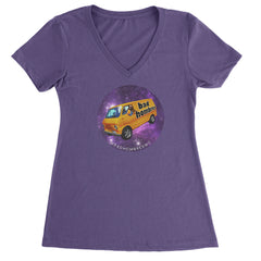 Bad Hombres Space West Chester Band Ladies V-Neck T-shirt Purple