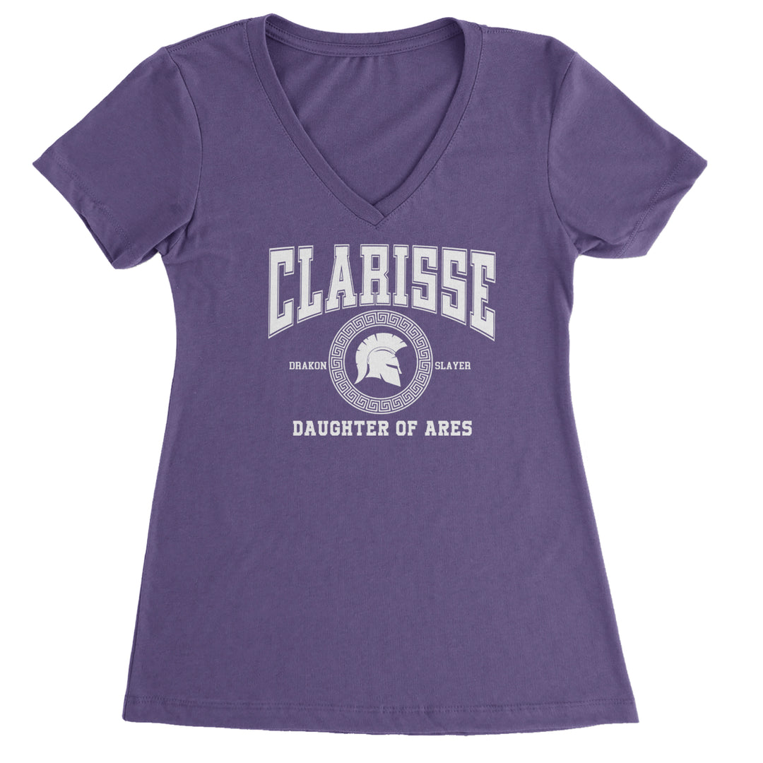 Clarisse Daughter of Ares Battle Ready Ladies V-Neck T-shirt Purple