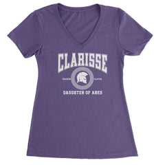 Clarisse Daughter of Ares Battle Ready Ladies V-Neck T-shirt Purple