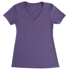 I'm Dumb Faithful Ladies V-Neck T-shirt Purple