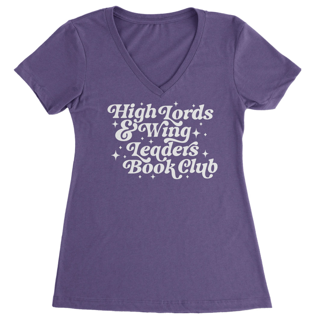 High Lords and Wingleaders Club Romantasy Ladies V-Neck T-shirt Purple