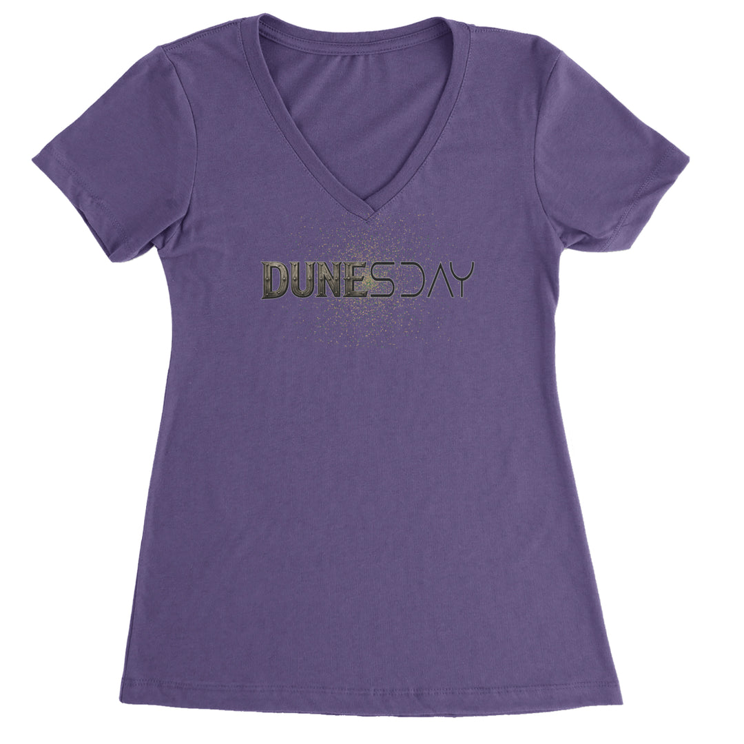 DunesDay Desert Apocolypse Ladies V-Neck T-shirt Purple