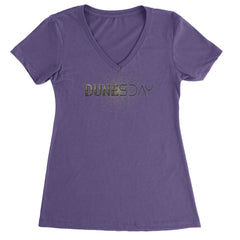 DunesDay Desert Apocolypse Ladies V-Neck T-shirt Purple