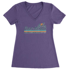 Gulf Of Mexico Established Year 1550 Ladies V-Neck T-shirt Purple