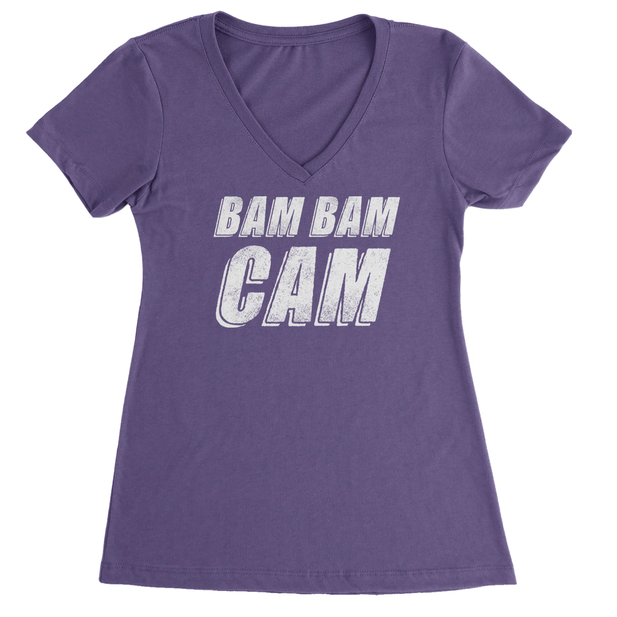 Bam Bam Cam Ladies V-Neck T-shirt Purple