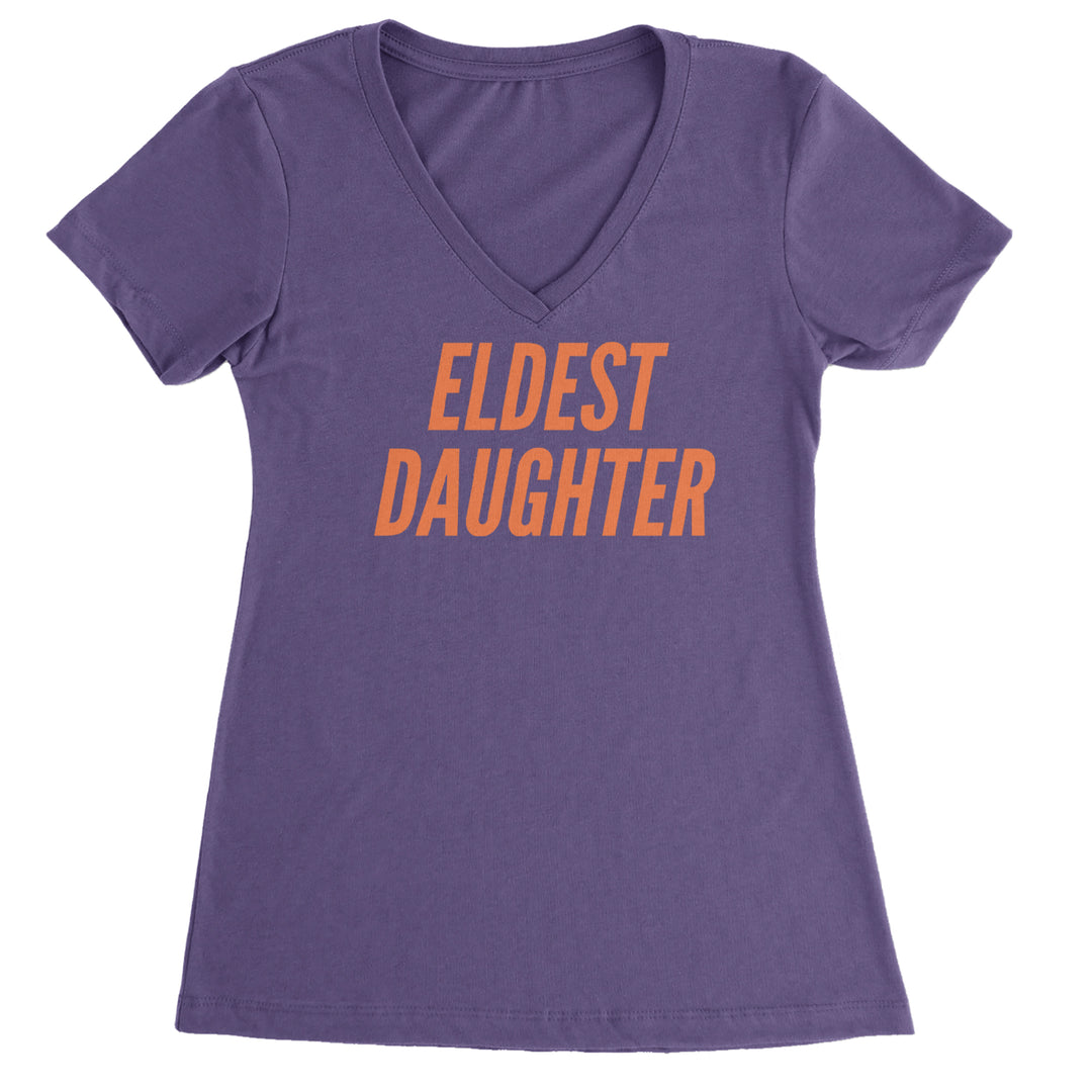 Eldest Daughter Ladies V-Neck T-shirt Purple