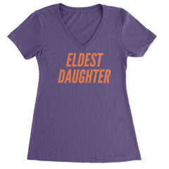 Eldest Daughter Ladies V-Neck T-shirt Purple