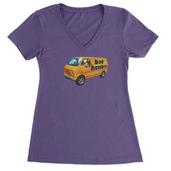 Bad Hombres Van West Chester Band Ladies V-Neck T-shirt Purple