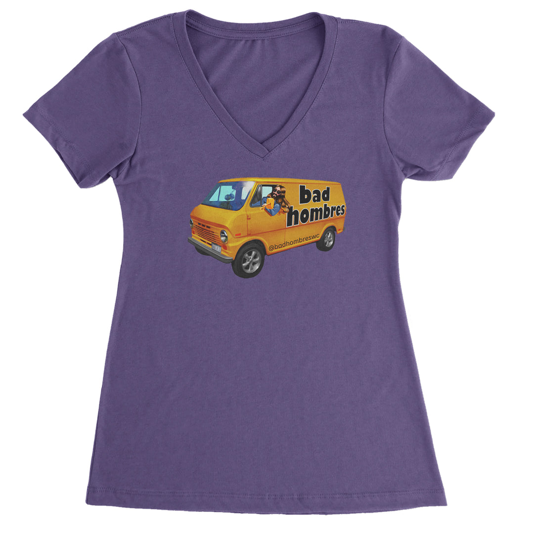 Bad Hombres Van West Chester Band Ladies V-Neck T-shirt Purple