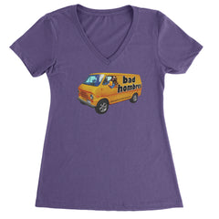 Bad Hombres Van West Chester Band Ladies V-Neck T-shirt Purple