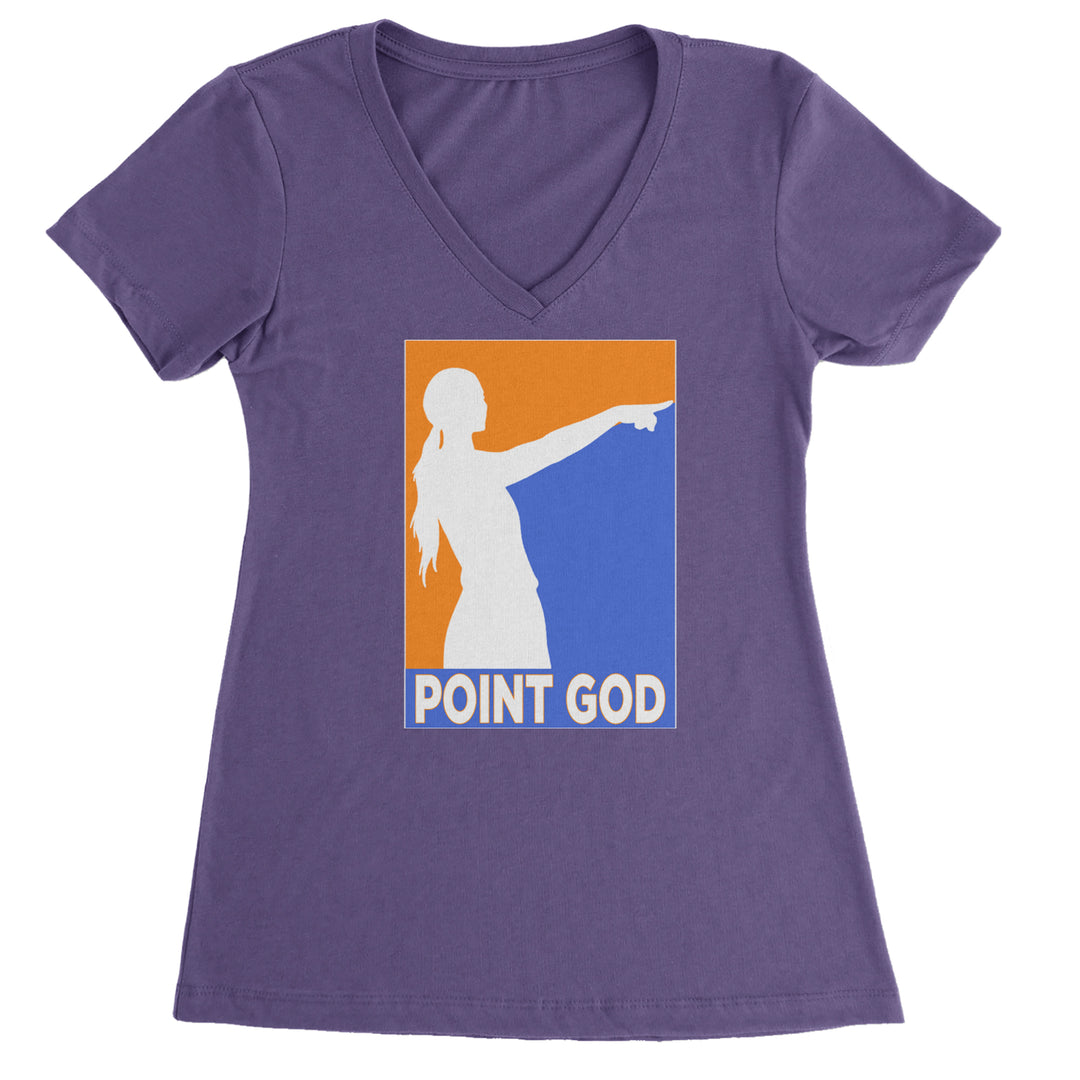 Point God Cunningham Basketball Pointing Meme  Ladies V-Neck T-shirt Purple