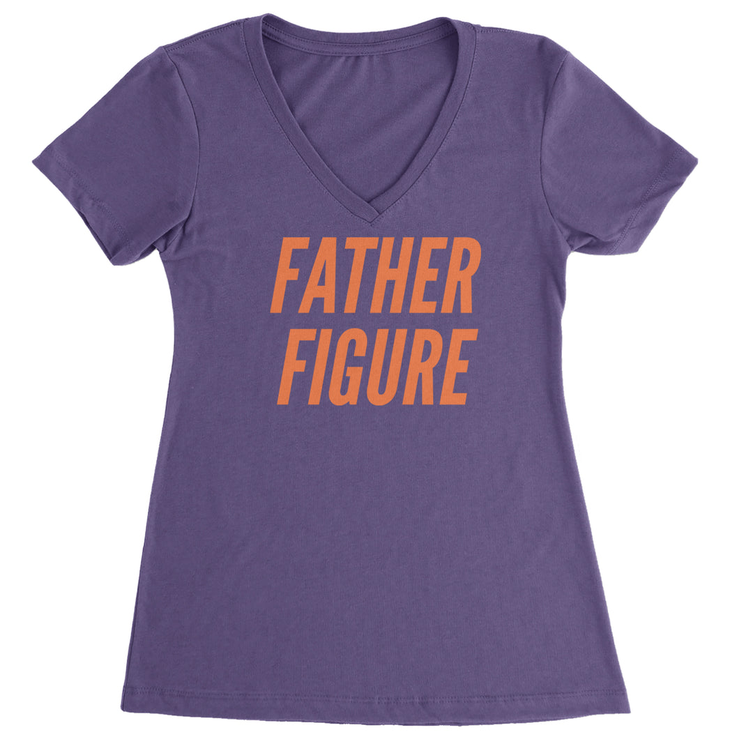 Father Figure Ladies V-Neck T-shirt Purple