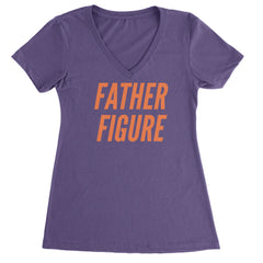 Father Figure Ladies V-Neck T-shirt Purple