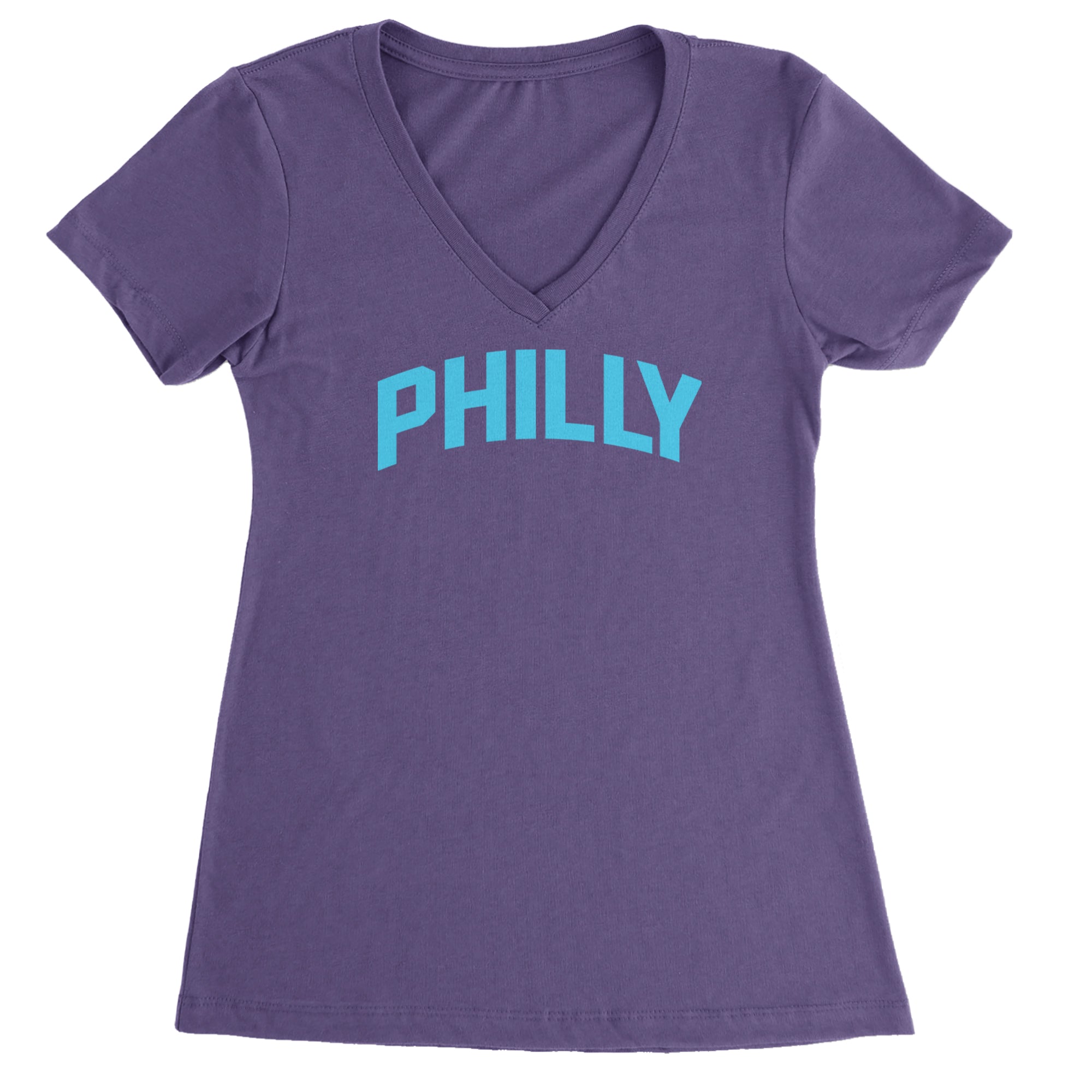 Philly Philadelphia Pride Ladies V-Neck T-shirt Purple