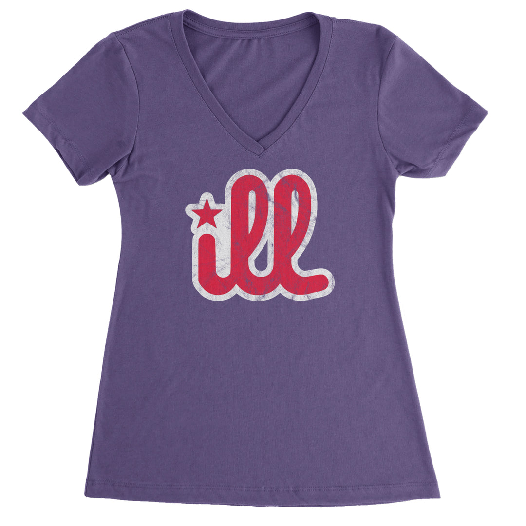 ILL Vintage It's A Philly Thing Ladies V-Neck T-shirt Purple