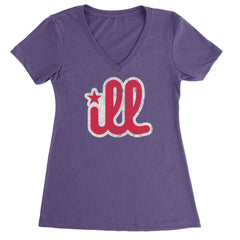 ILL Vintage It's A Philly Thing Ladies V-Neck T-shirt Purple