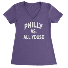 Philly Vs. All Youse Philly Thing Ladies V-Neck T-shirt Purple