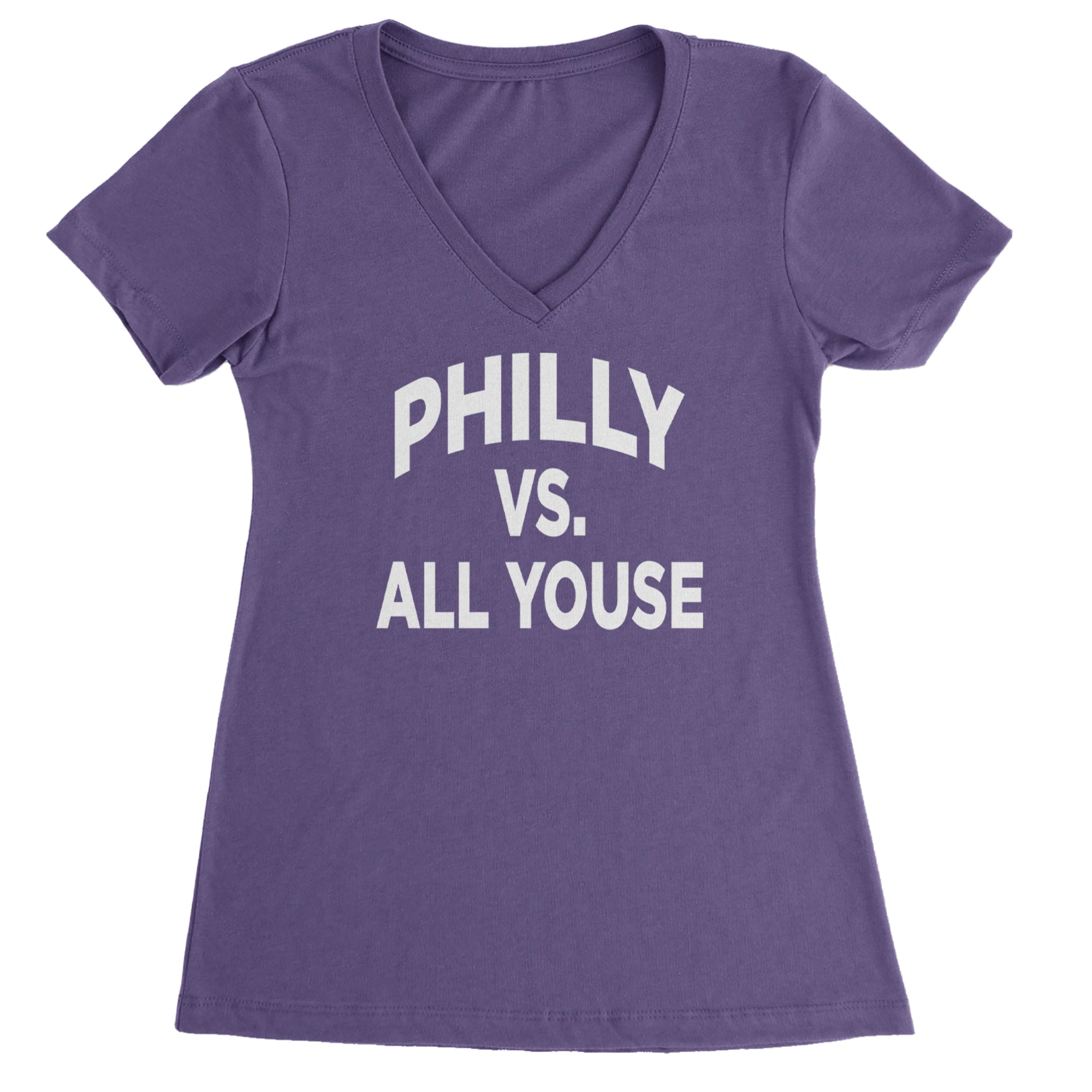 Philly Vs. All Youse Philly Thing Ladies V-Neck T-shirt Purple