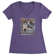 Golden Girls Thug Life Street Ladies V-Neck T-shirt Purple