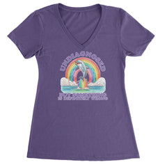 Undiagnosed But Something Is Definitely Wrong Ladies V-Neck T-shirt Purple