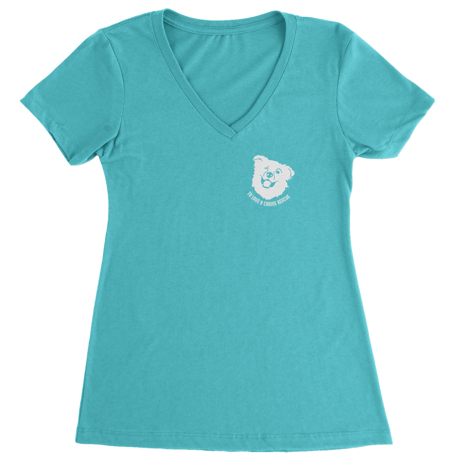 TLC Chelsea's Barking Back Ladies V-Neck T-shirt - Front & Back Design