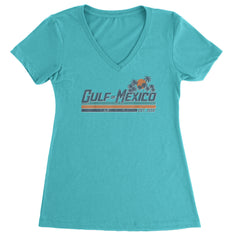 Gulf Of Mexico Established Year 1550 Ladies V-Neck T-shirt Surf